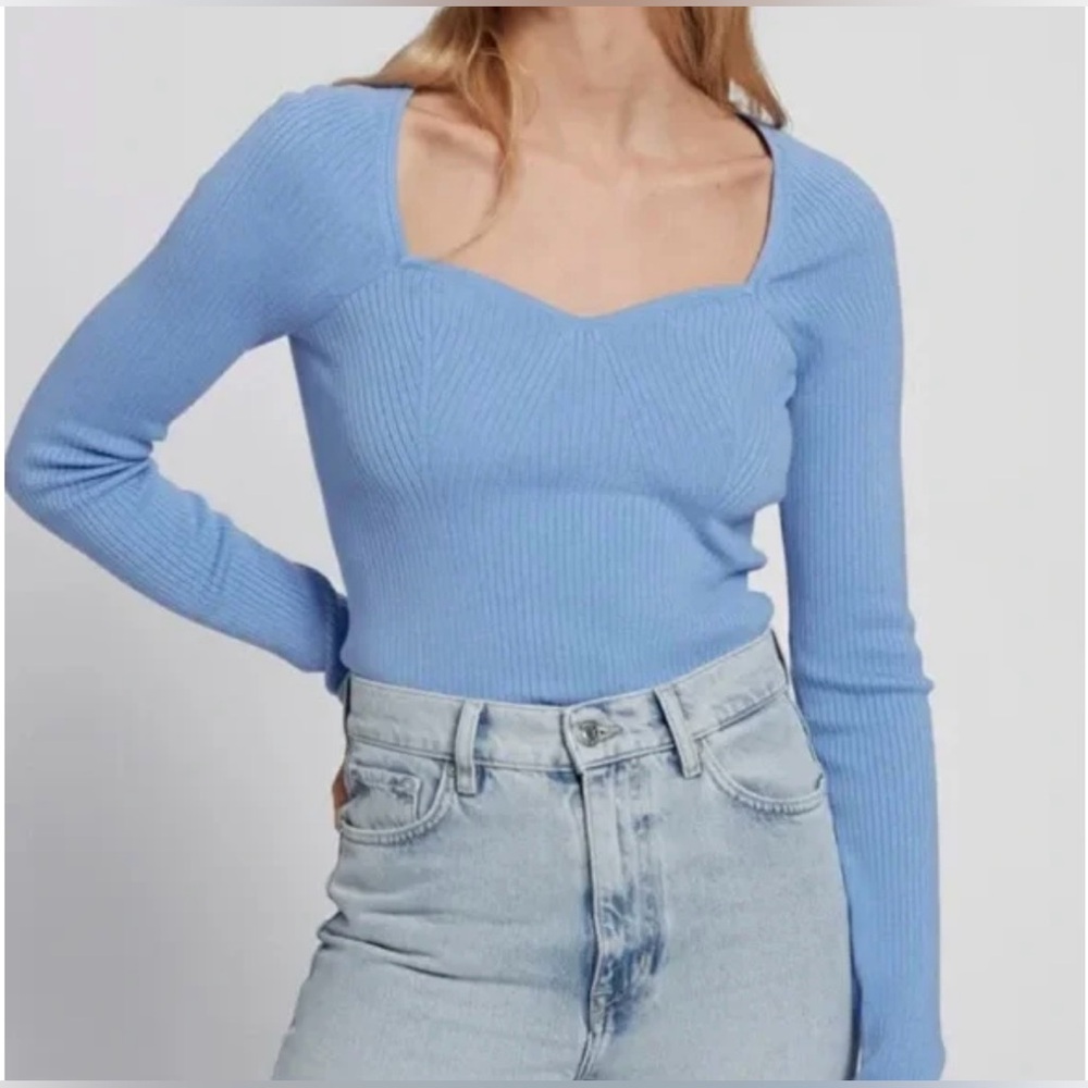 & OTHER STORIES Sweetheart Neckline Knit Top | Size S
